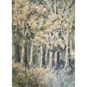 Francisco Arias - Undergrowth, Oil On Isorelle, Framed - H.: 80 Cm. 