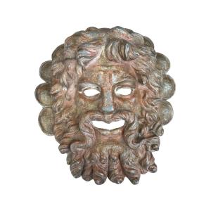 Important Mascaron De Fontaine En Plomb - XVIIIe Siècle. 
