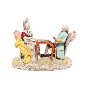 In The Style Of The Meissen Manufactory - Card Days - Width 24 Cm. 