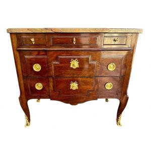Small Transitional Style Chest Of Drawers In Mahogany - Width 100 Cm. 