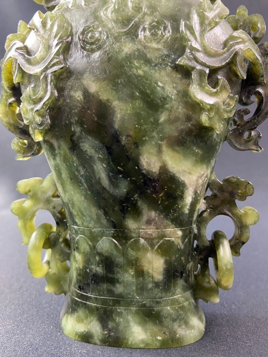 Bol Miniature Ancien Sculpté En Jade (jadeite) - Pièce Ancienne, Occasion, Collection