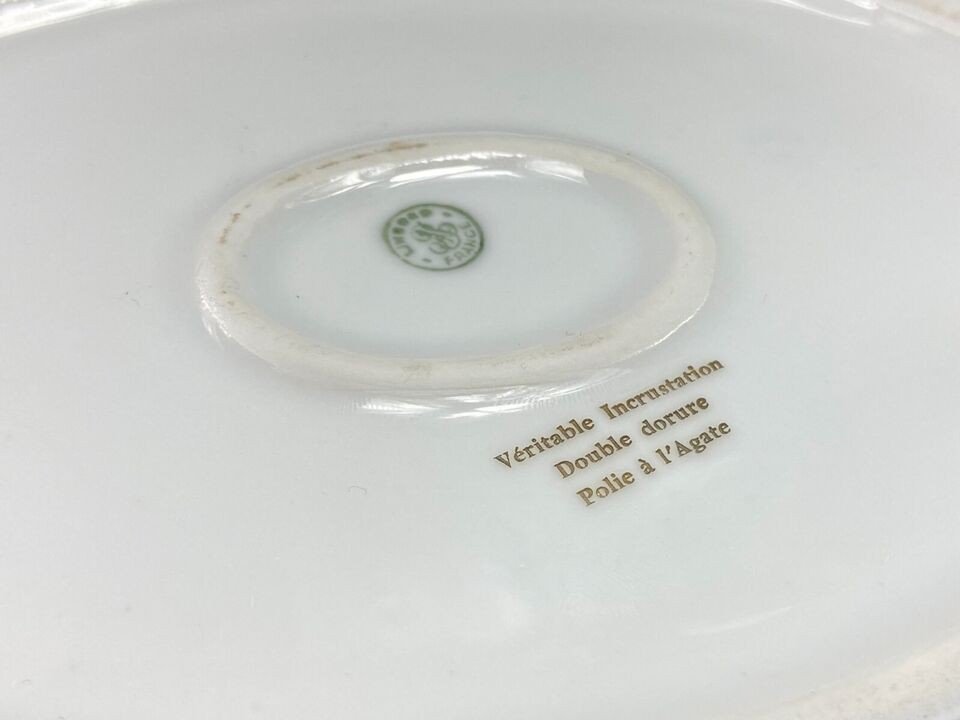 Poignée Double OVALE Pour Porte Intérieure Porcelaine De LIMOGES Rouge Sur Cuvette Nickelee Brossee 3309840365261