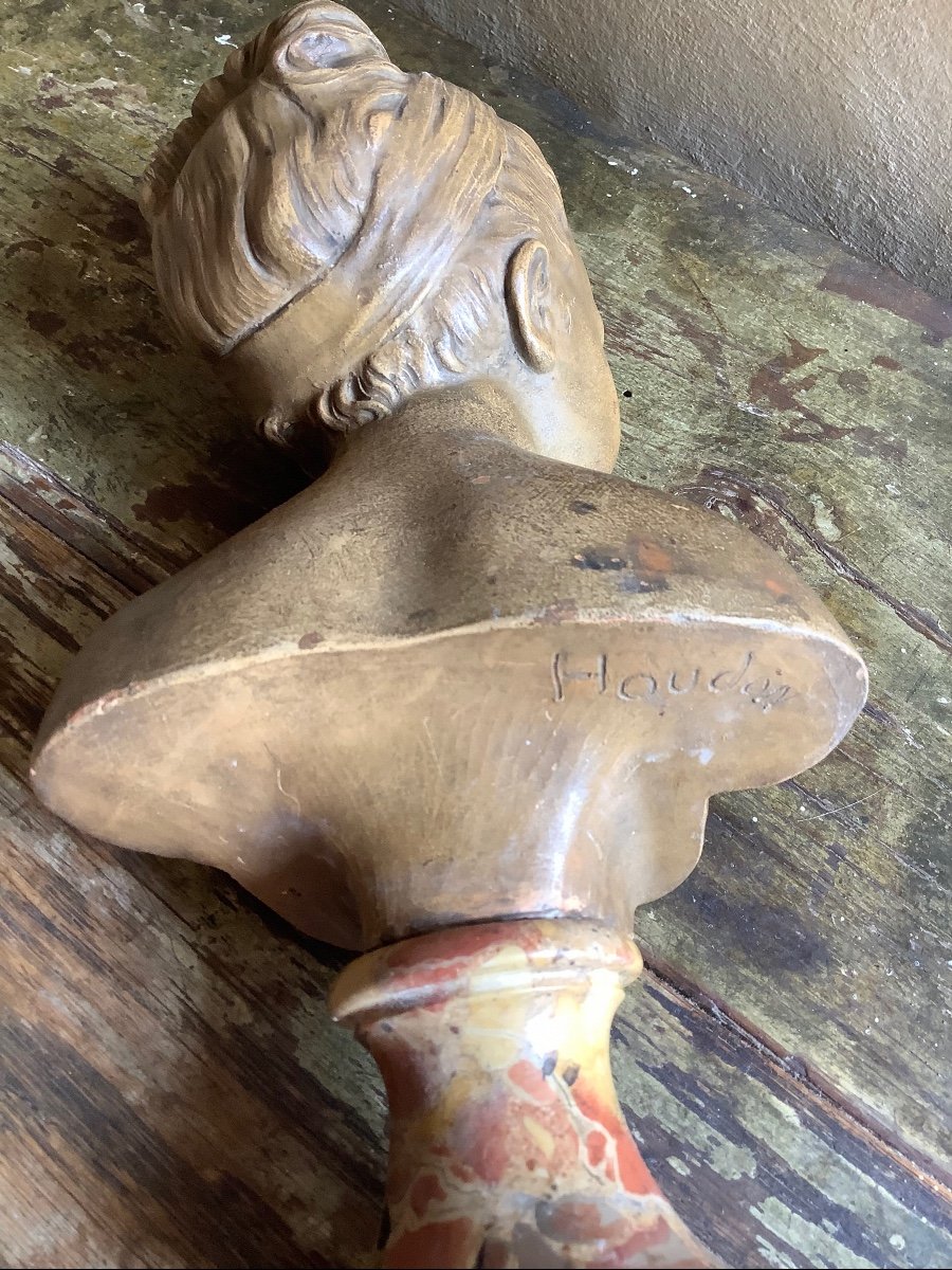 Small Terracotta Bust Of Ja Houdon-photo-4