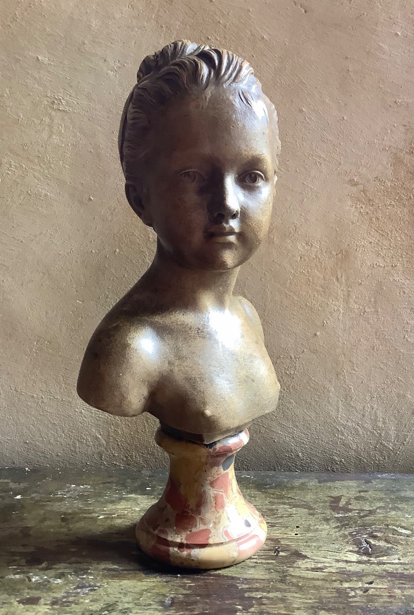 Small Terracotta Bust Of Ja Houdon-photo-1