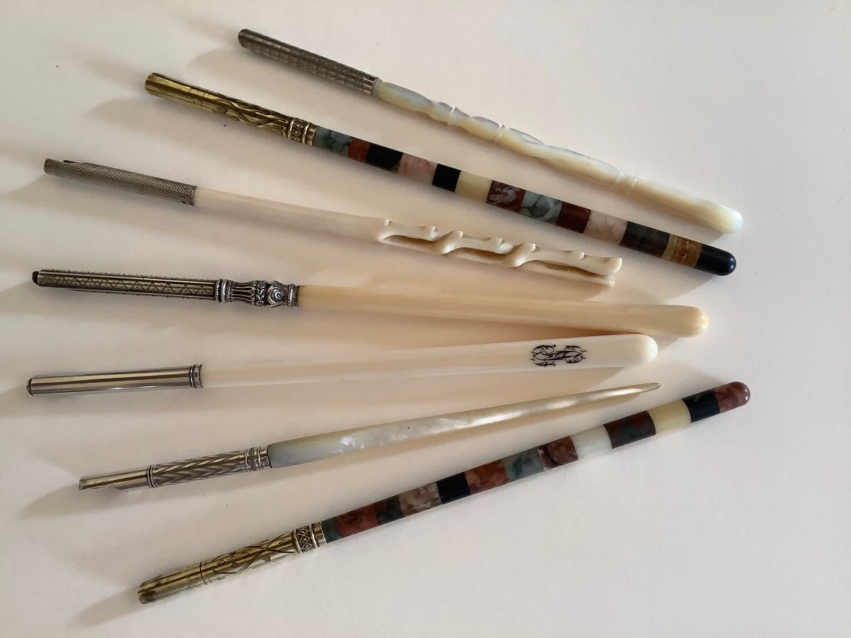 Lot De Sept Porte Plumes Anciens-photo-1