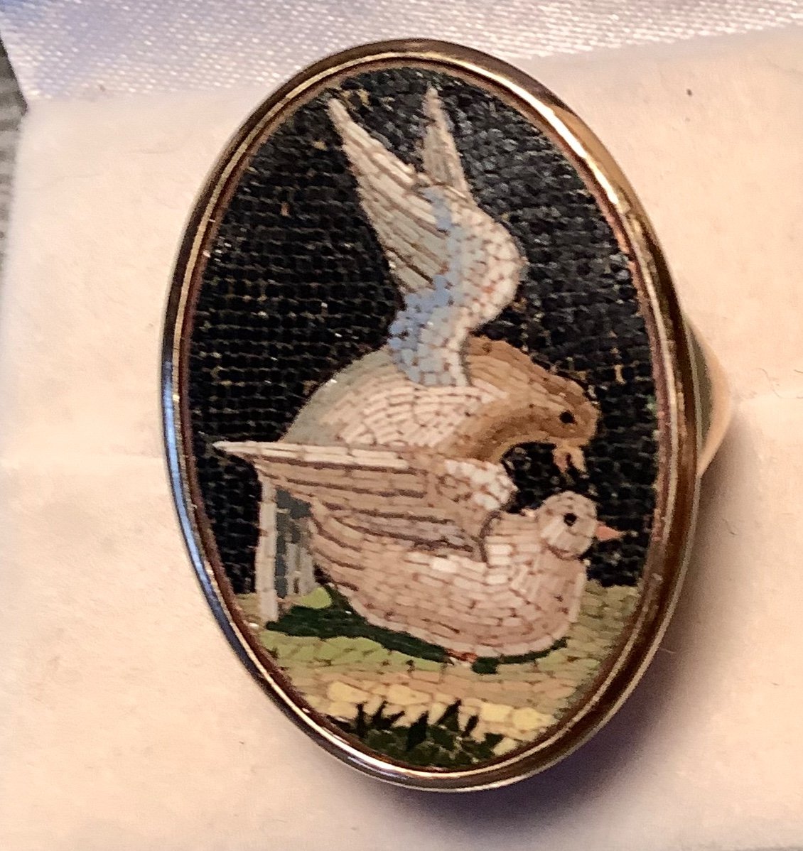 Gold Micro Mosaic Ring Early 19th Century-photo-4