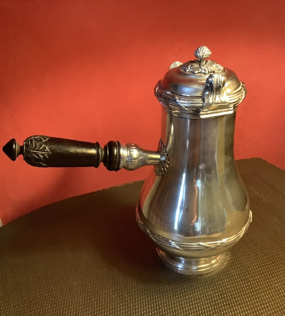 19th Century Solid Silver Chocolate Pot-photo-2