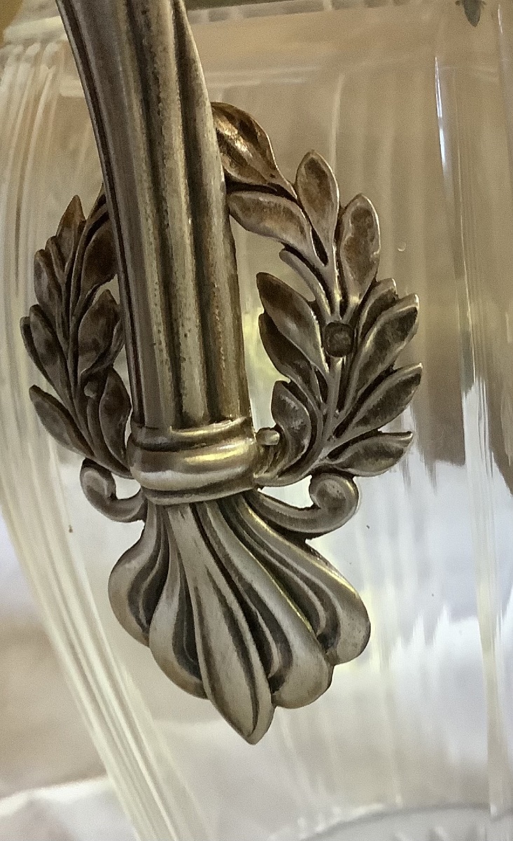 Solid Silver And Engraved Glass Ewer-photo-1