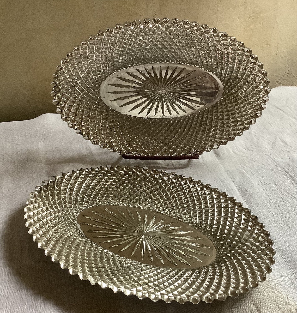 Pair Of églomisé Glass Bowls