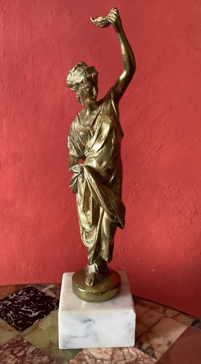 Bronze d’une femme drapée à l’antique-photo-3