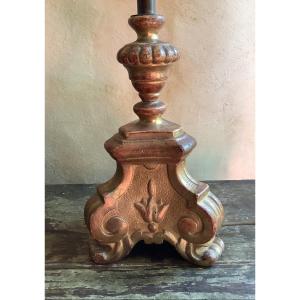 19th-century Gilded Wooden Lamp Base