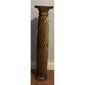 Twisted Column In Gilded Wood