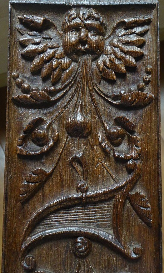 Renaissance Panel In Carved Oak - 16th Century-photo-3