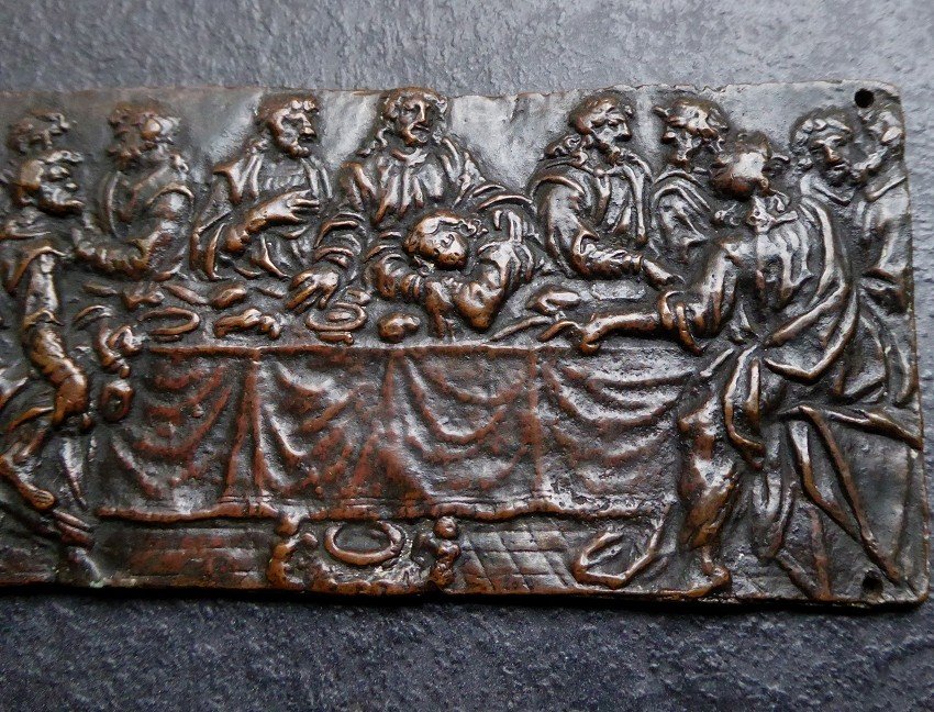 La Dernière Cène - Italie XVIe Siècle - Plaquette En Bronze-photo-1