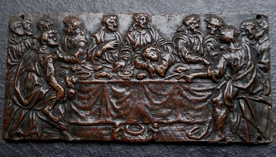 La Dernière Cène - Italie XVIe Siècle - Plaquette En Bronze