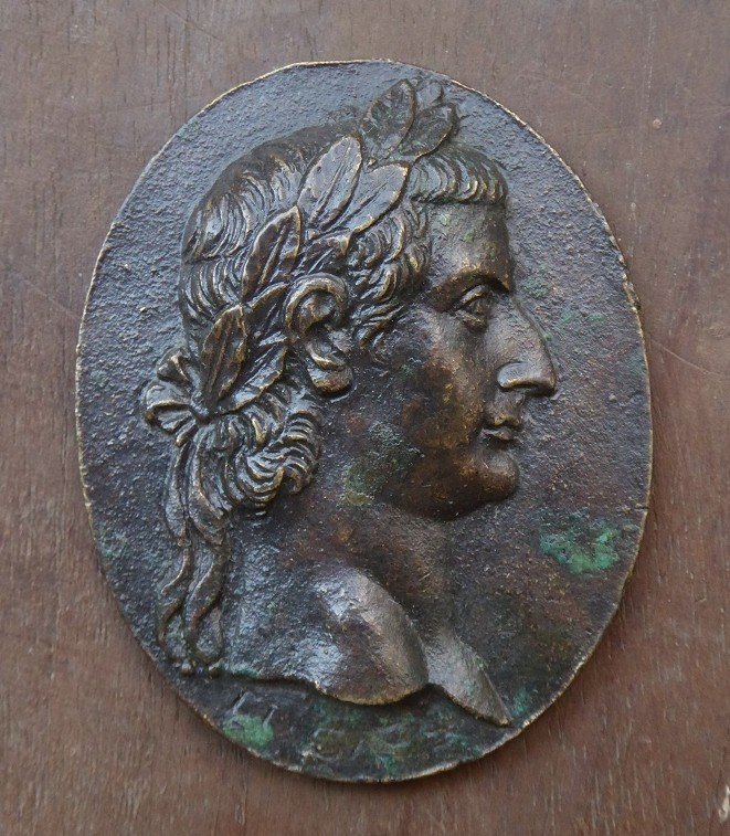 Plaquette En Bronze Repr&eacute;sentant Tib&egrave;re - Italie XVIIe Si&egrave;cle-photo-2