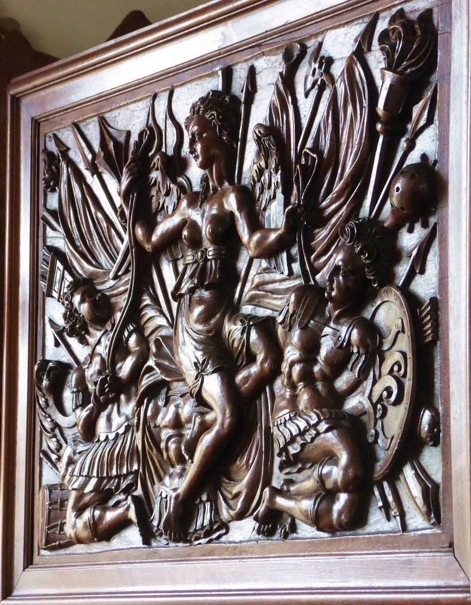 Large Carved Walnut Panel From The 16th Century-photo-2