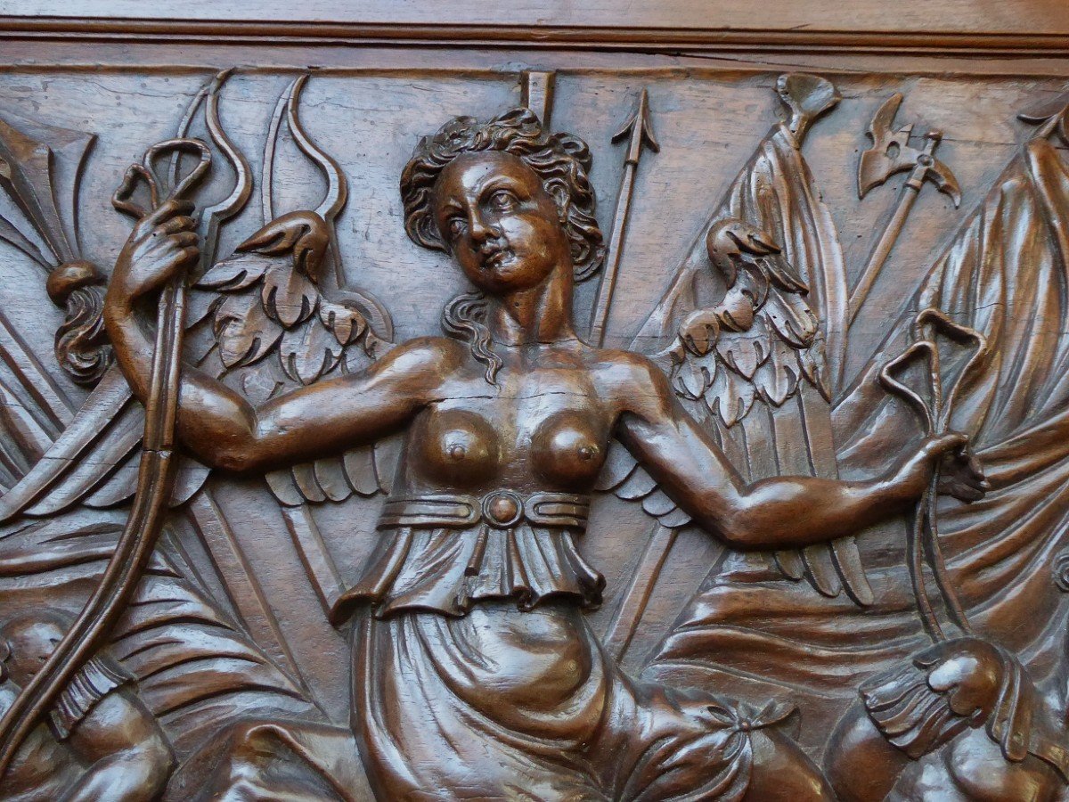 Large Carved Walnut Panel From The 16th Century-photo-5