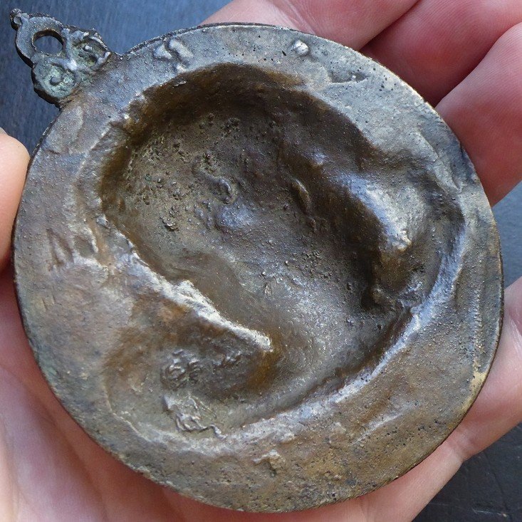 Early 17th Century Bronze Plaquette Representing The Head Of Saint John The Baptist-photo-3