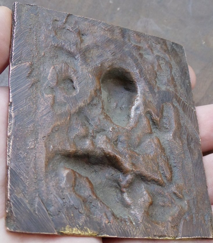 Plaquette En Cuivre Doré Italie XVIe au Christ En Salvator Mundi-photo-7