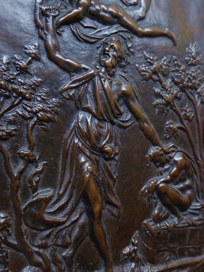 Sacrifice Of Isaac - Bronze Plaquette From The 16th C. After An Intaglio By Annibale Fontana-photo-1
