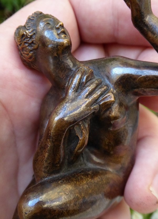 Venus Ou Nymphe Accroupie En Bronze d'Après Giambologna, Italie XVIIe Siècle-photo-5