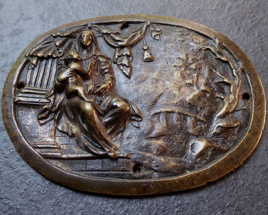 Madone et l'Enfant - plaquette en bronze Italie XVIe siècle-photo-3