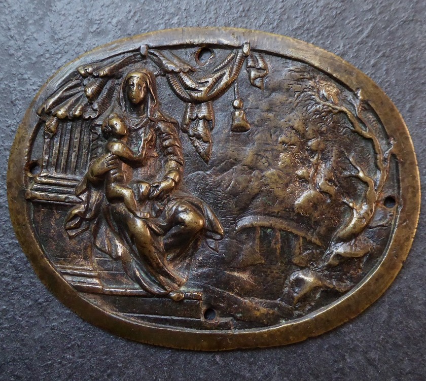Madone et l'Enfant - plaquette en bronze Italie XVIe siècle