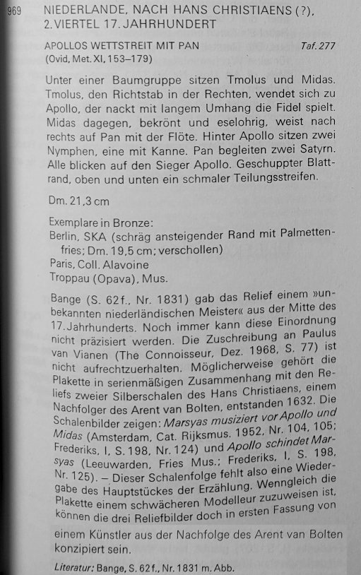 Musical Contest Between Apollo And Pan - 17th Gilt Bronze Plaque - Large Plaquette-photo-6