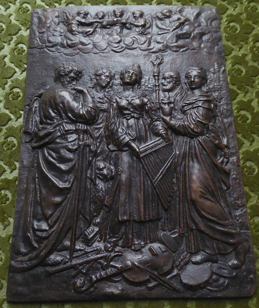 The Ecstasy Of Saint Cecilia - Bronze Plaque, Italy, 17th Century - Large Plaquette-photo-2