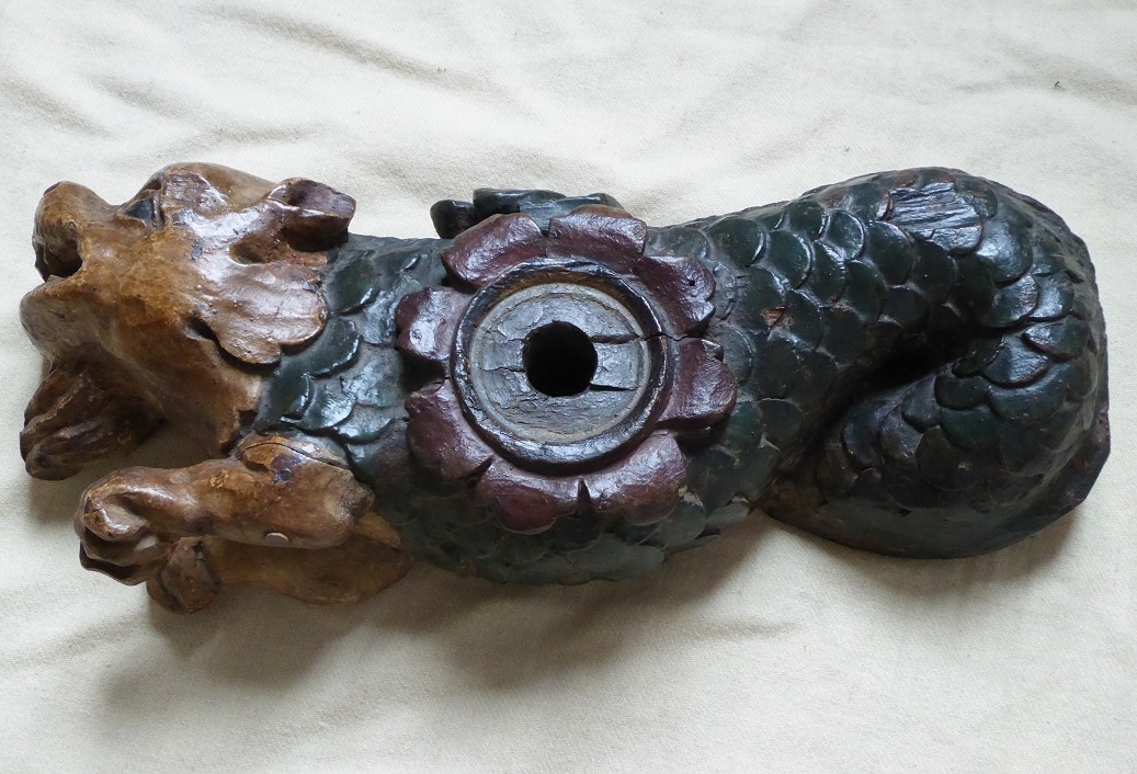 Polychrome Carved Walnut Barrel Lock - Alsace, 17th Or 18th Century - Barrel Bar-photo-4