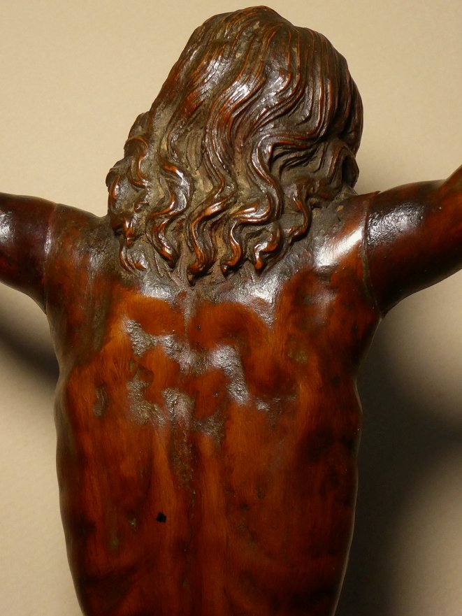 Grand Christ en buis sculpté d'époque XVIIe siècle - Corpus Christi-photo-7