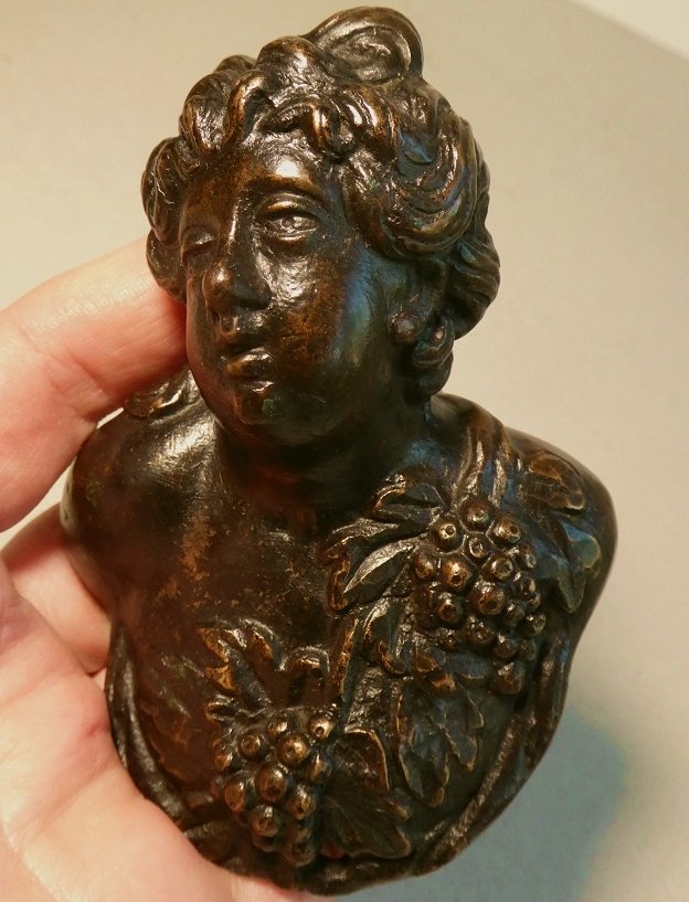 Buste d'Applique En Bronze Italie Venise XVIe XVIIe Siècle-photo-7