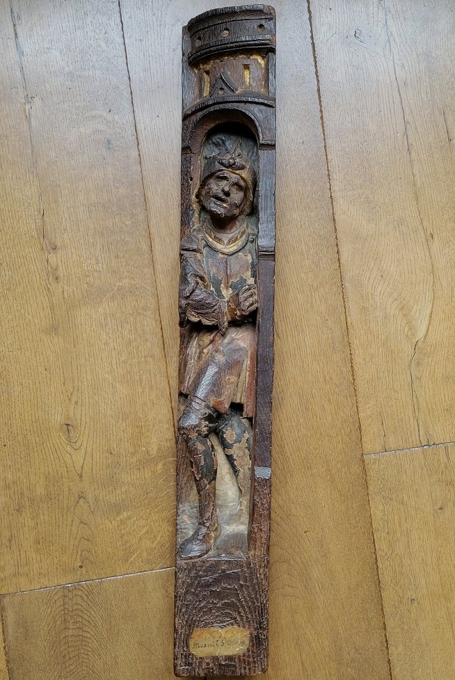 Guerrier de retable Brabant XVIe en chêne sculpté-photo-2