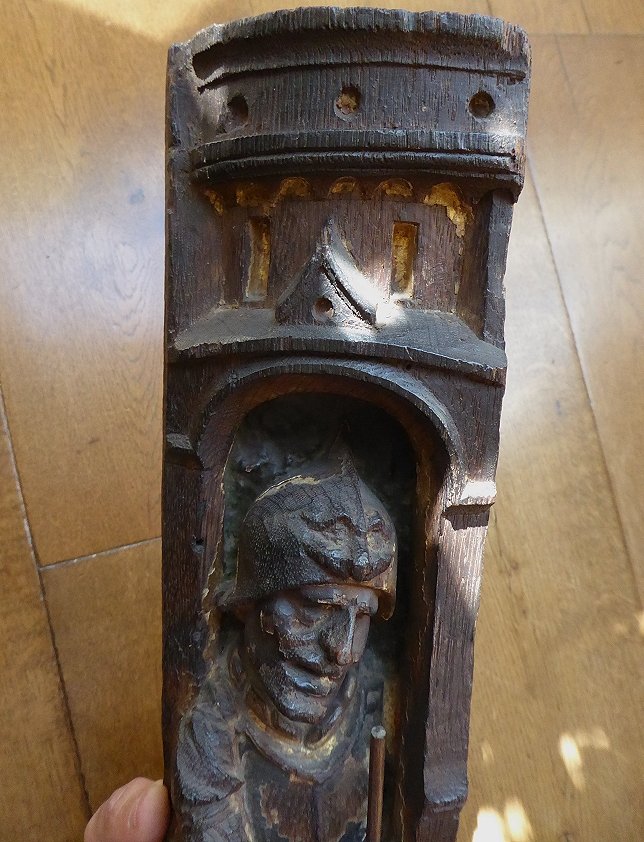 Guerrier de retable Brabant XVIe en chêne sculpté-photo-6