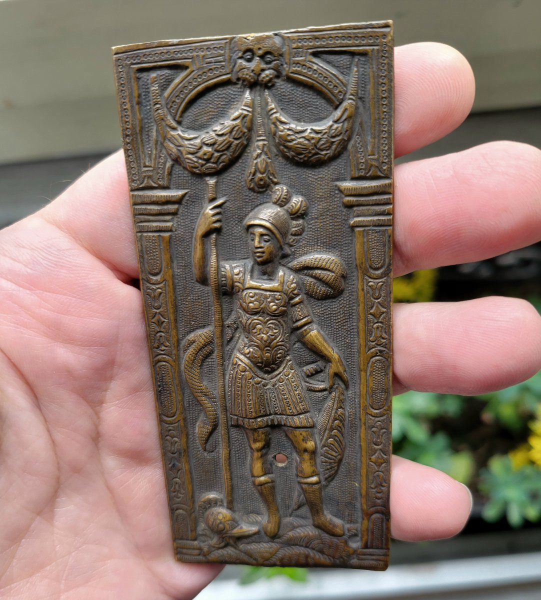 Late 16th-century Bronze Plaquette Depicting A Warrior-photo-3