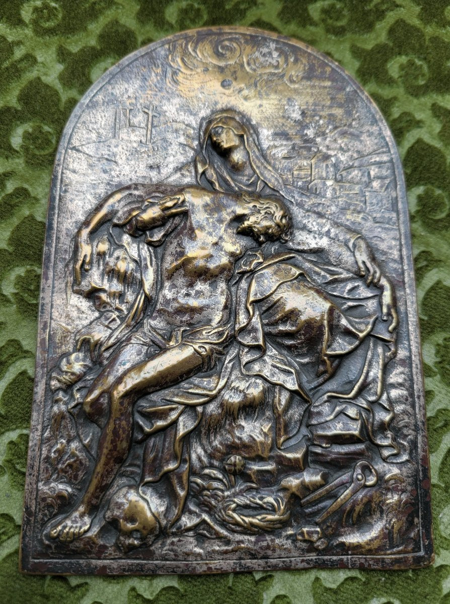 Plaquette en bronze représentant une Pietà - Italie c.1600-photo-3