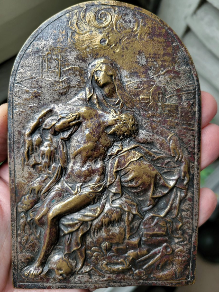 Plaquette en bronze représentant une Pietà - Italie c.1600-photo-2