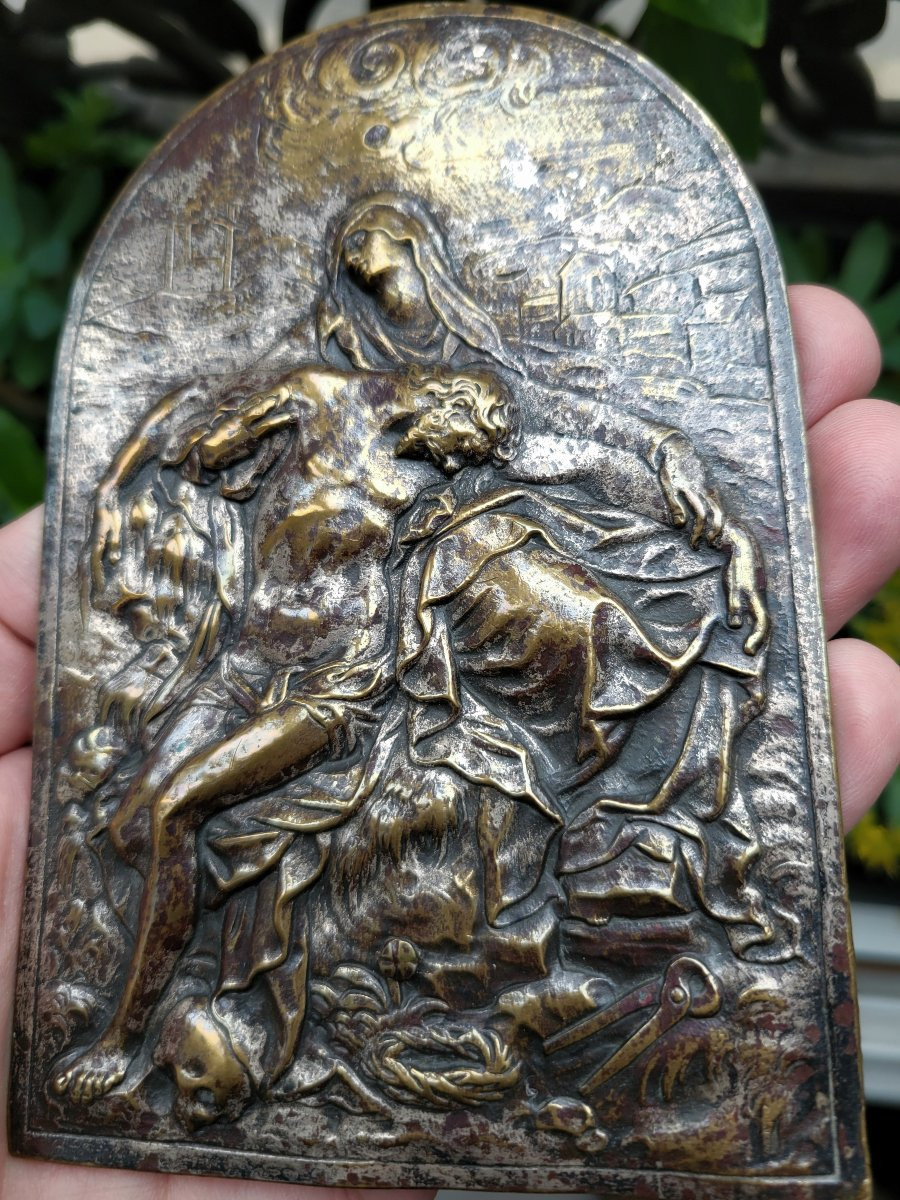 Plaquette en bronze représentant une Pietà - Italie c.1600-photo-3
