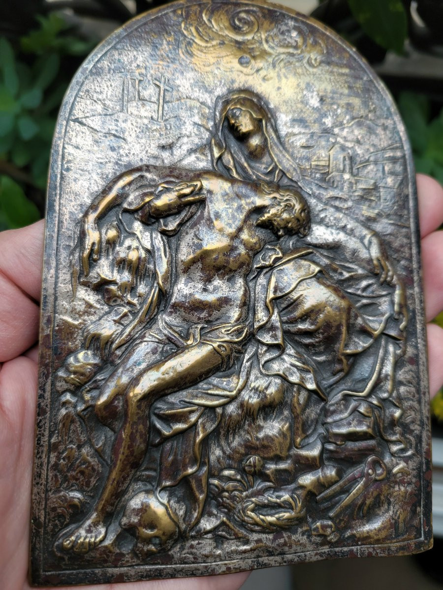 Plaquette en bronze représentant une Pietà - Italie c.1600-photo-4