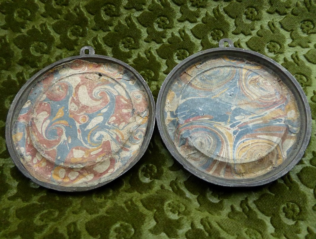 Galba Empereur et Lepida - paire de médailles XVIIIe en plomb-étain-photo-3