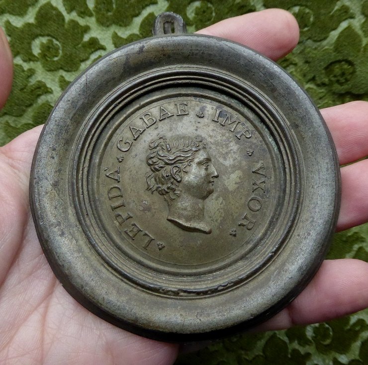 Galba Empereur et Lepida - paire de médailles XVIIIe en plomb-étain-photo-5