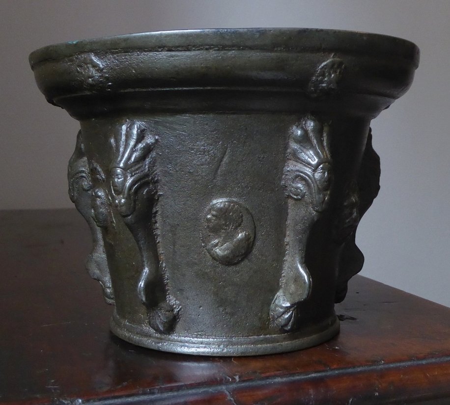 Mortier En Bronze d'époque XVIIe Siècle -photo-2