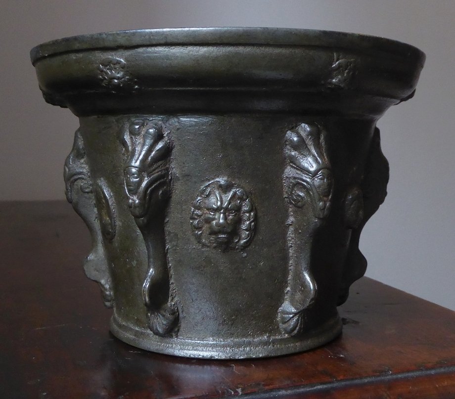 Mortier En Bronze d'époque XVIIe Siècle -photo-4