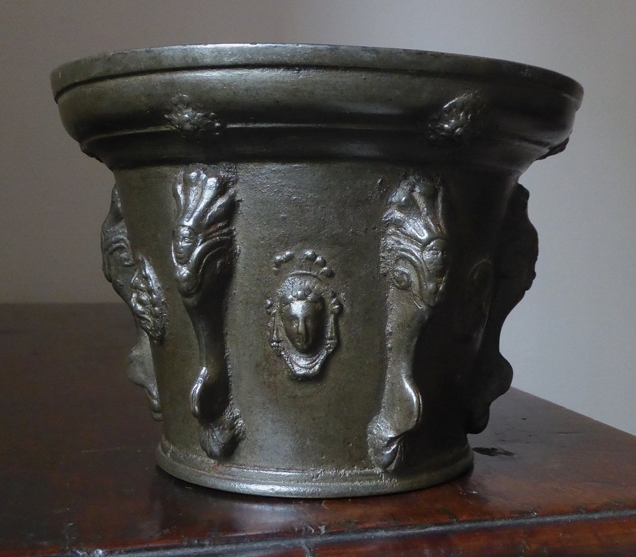 Mortier En Bronze d'époque XVIIe Siècle -photo-2