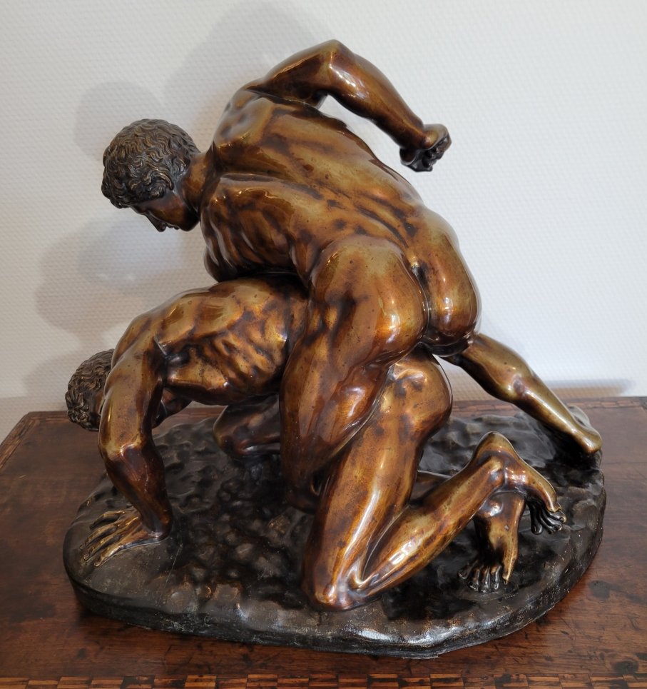 Les lutteurs -  grand groupe en bronze d'après l'antique-photo-4