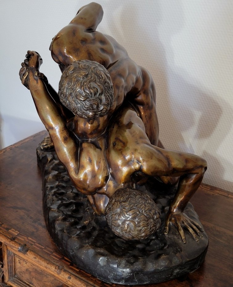 Les lutteurs -  grand groupe en bronze d'après l'antique-photo-4