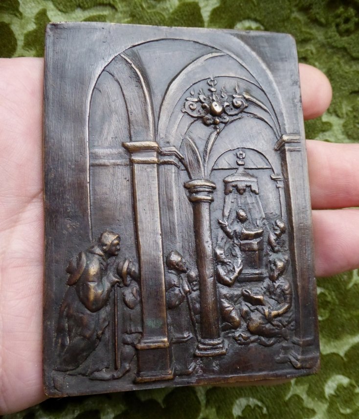Jesus Among The Doctors 17th-century Bronze Plaquette-photo-4