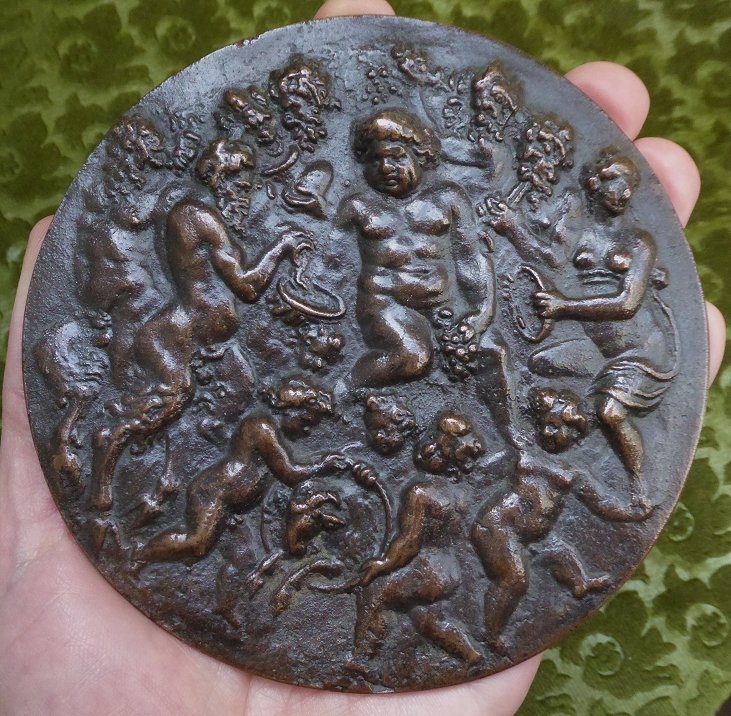 17th-century Bronze Plaquette Depicting A Bacchanal.-photo-2