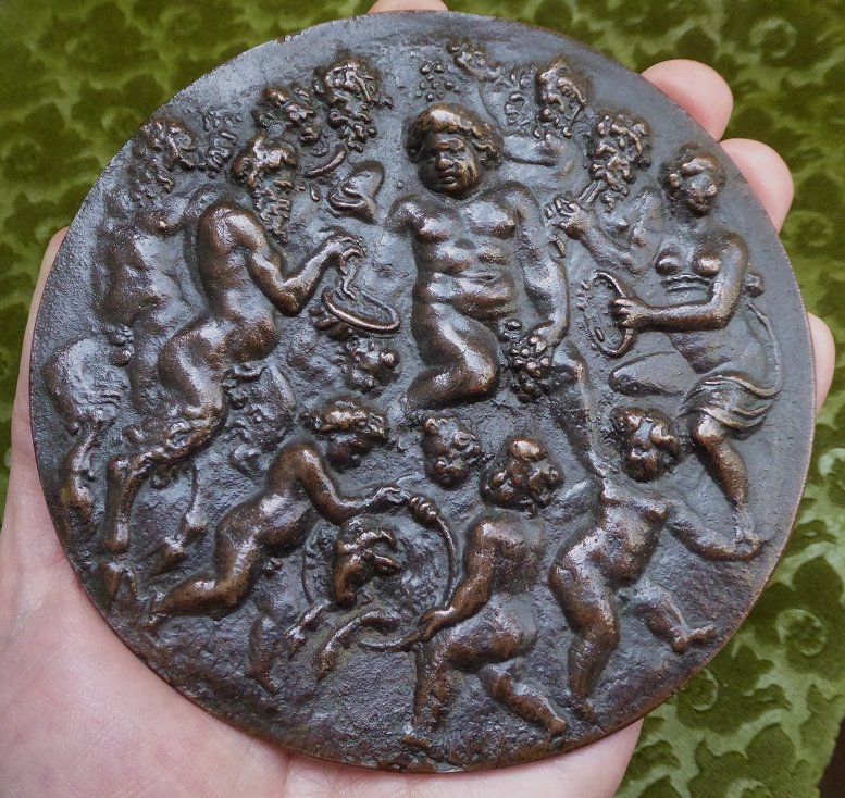 17th-century Bronze Plaquette Depicting A Bacchanal.-photo-3